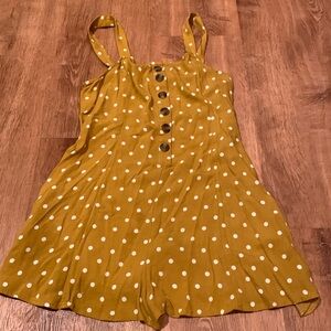 American Eagle Outfitters Yellow Polka Dot Romper